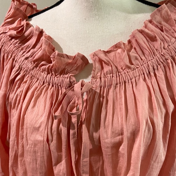 Elan Ruffle Off-Shoulder Blouse Peach Color Size Large - Picture 4 of 8